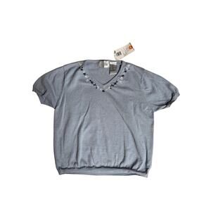 Vintage 80s Cricket Lane Collection Blue Sweater Shirt - NWT - Size Petite L